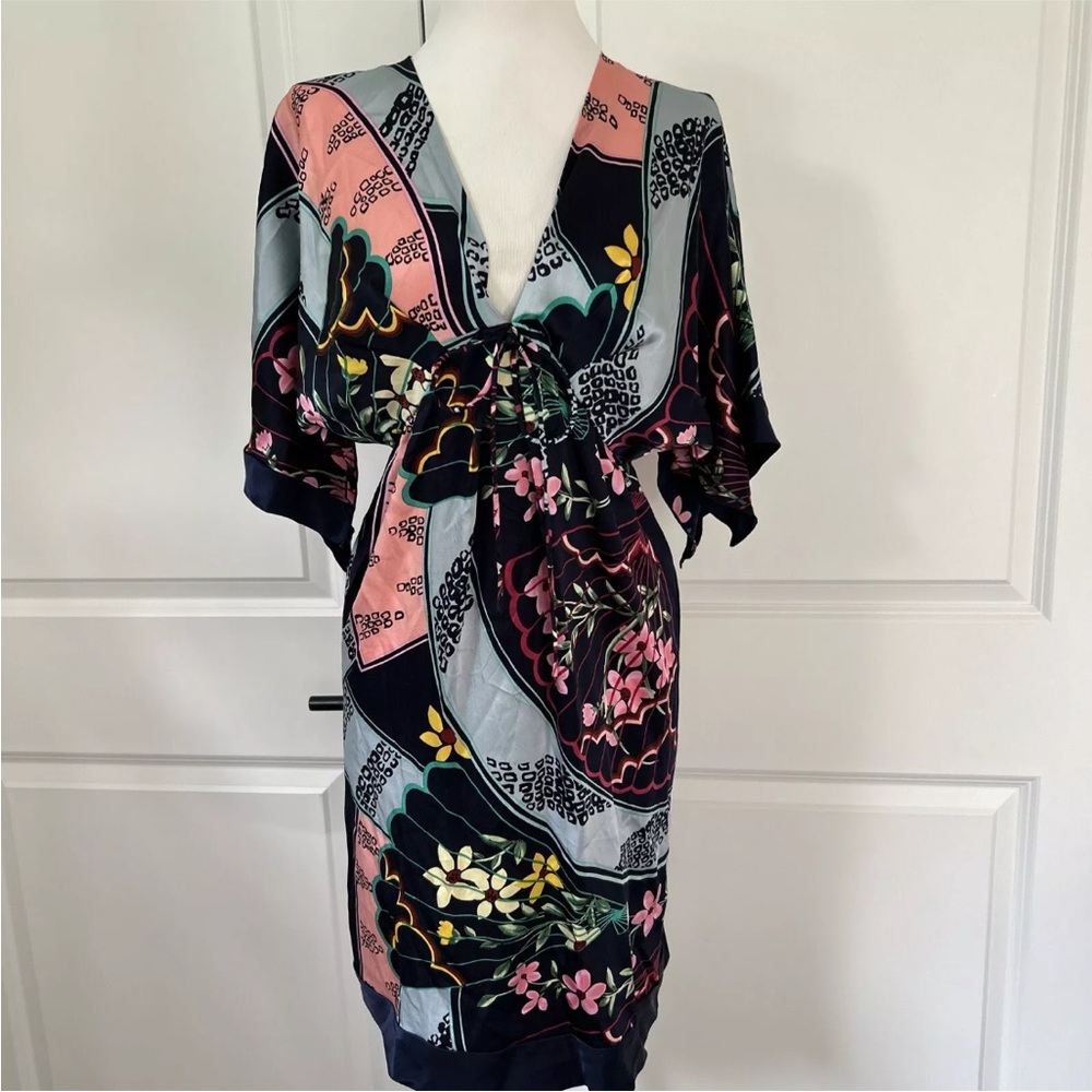 Yumi Kim 100% silk Multicolor Floral Mini Dress